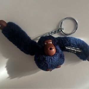 Kipling Plush Blue Monkey Keychain